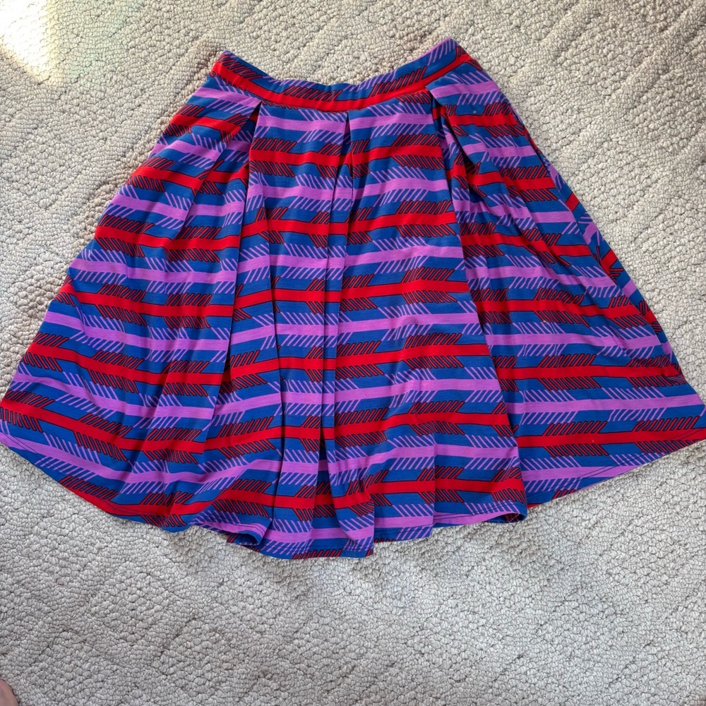 LuLaRoe A-Line Skirt with Red and Purple Stripes